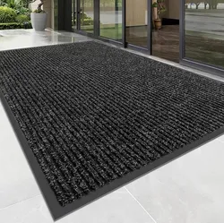 Tapete listrado elegante antiderrapante com design moderno de padrão canelado