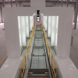 環境に優しい粉体塗装ラインと overhead コンベヤ輸送システム