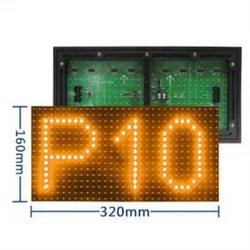 Módulo LED de Texto Amarelo Rolante à Prova d'Água para Exterior P10 DIP