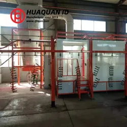 Sistema di rivestimento elettrostatico a polvere per grandi pezzi su rack