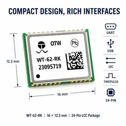 WT-62-RK Módulo Gnss Rtk de Dupla Frequência 1cm Plus 1ppm com Nmea Rtcm para UAV