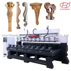 Çok Başlı Ahşap CNC Makinesi Router 3D Dönme CNC Router