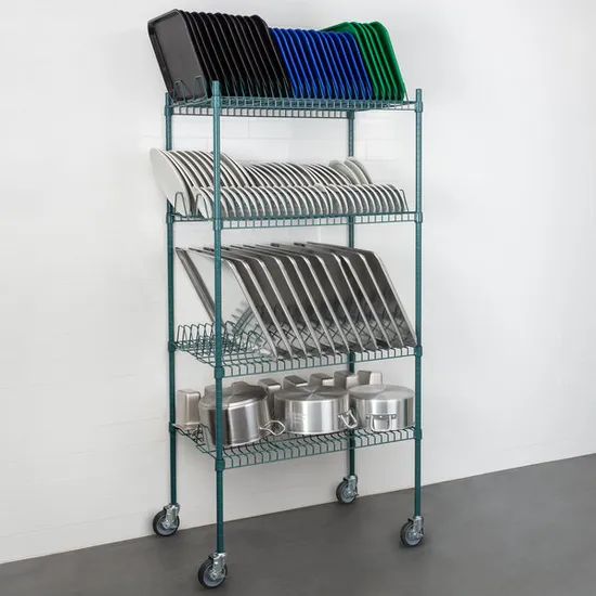 Rak Pengering Epoksi Peralatan Dapur 4-Shelf dengan Roda pictures & photos
