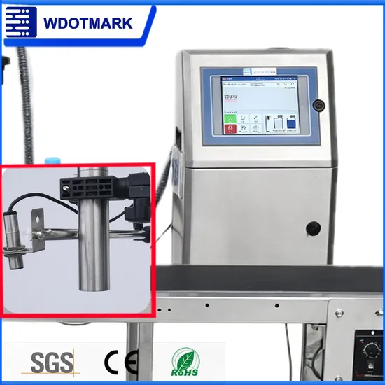 Macchina di codifica a getto d'inchiostro continuo ad alta velocità, codificatore industriale per data di scadenza, codice QR, stampante in plastica HDPE pictures & photos