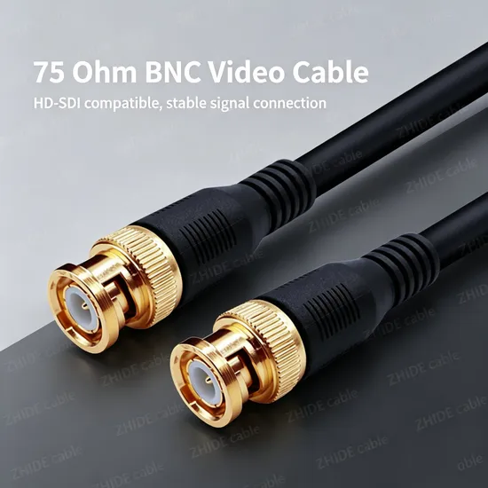 Kabel Koaksial Seri Rg Panjang Kustom Rg59 RG6 Rg11 Rg57 Rg58 Rg7 75ohm BNC Jantan ke Jantan Crimp Kabel Video pictures & photos