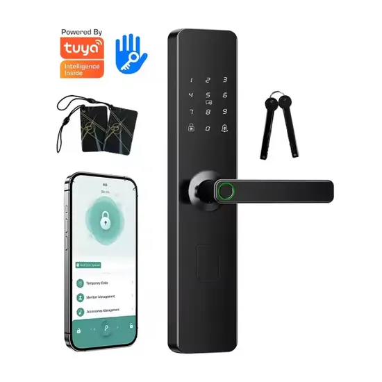 Blocco porta BLE Tt Lock ingresso senza chiave serratura intelligente controllo APP remoto apertura con impronta digitale codice carta chiave disponibile pictures & photos