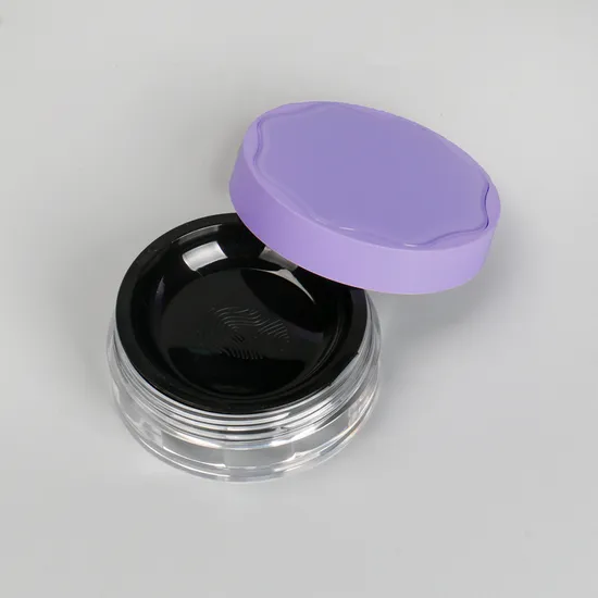 Contenitore cosmetico nero mini, contenitore viola, polvere fissante libera, design unico, custodia per cipria compatta, polvere libera pictures & photos