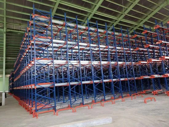 Sistema di stoccaggio con scaffali a rullo per shuttle radio ad alta utilizzazione dello spazio, scaffali per magazzino, scaffali personalizzati per pallet con sistema di corsia a velocità impostata pictures & photos