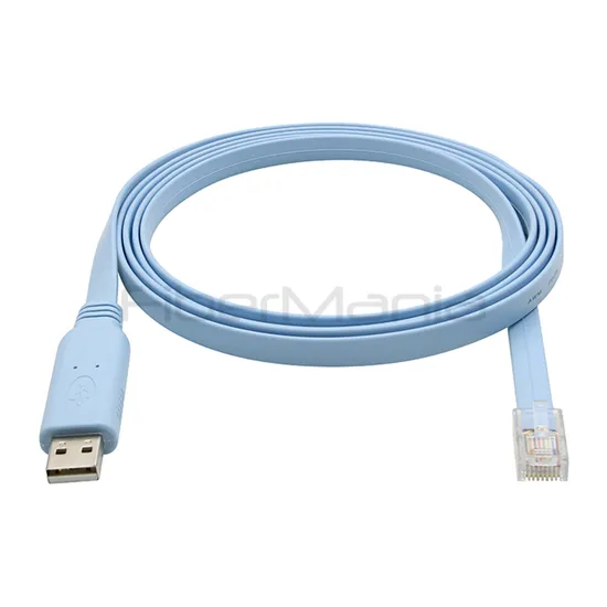 USB-Männlich zu RJ45 Konsolenkabel 1.5m Blaues Flachkabel USB zu Serielles Konsolenkabel für Router Switch Netzwerkgerät Konfiguration pictures & photos