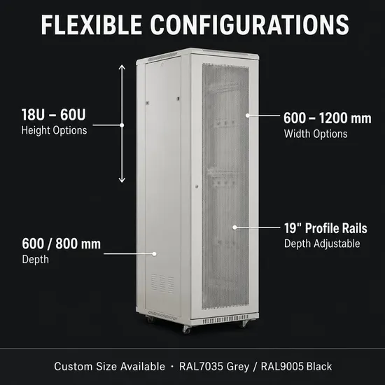 コンピュータールーム用19インチ調整可能プロファイルレール付き高剛性サーバーラック pictures & photos