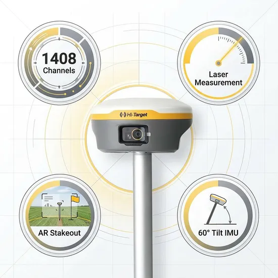 Merhaba Hedef V600L Taşınabilir Lazer İkili Kamera Rtk Ölçüm Aletleri Gnss Alıcısı Rtk Kalıcı Kod Hatasız pictures & photos