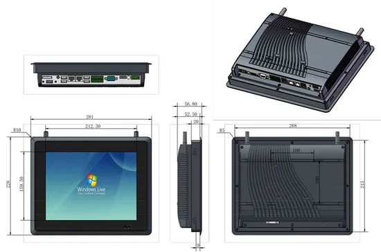 10.4 インチ LCD モニター 埋め込みコンピュータ Android Linux 耐久性タブレット ファンレス IP65 工業用タッチPC pictures & photos