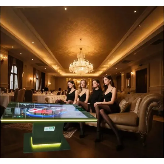 43-Inch แอนดรอยด์ วินโดว์ แอลซีดี อินเตอร์แอคทีฟ สมาร์ท ทัช โต๊ะสำหรับเกม โต๊ะกาแฟควบคุมพร้อมโมดูล NFC สถานีชาร์จไฟ โมดูลกล้อง pictures & photos