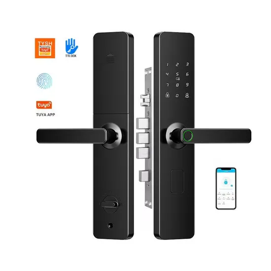 Blocco porta BLE Tt Lock ingresso senza chiave serratura intelligente controllo APP remoto apertura con impronta digitale codice carta chiave disponibile pictures & photos