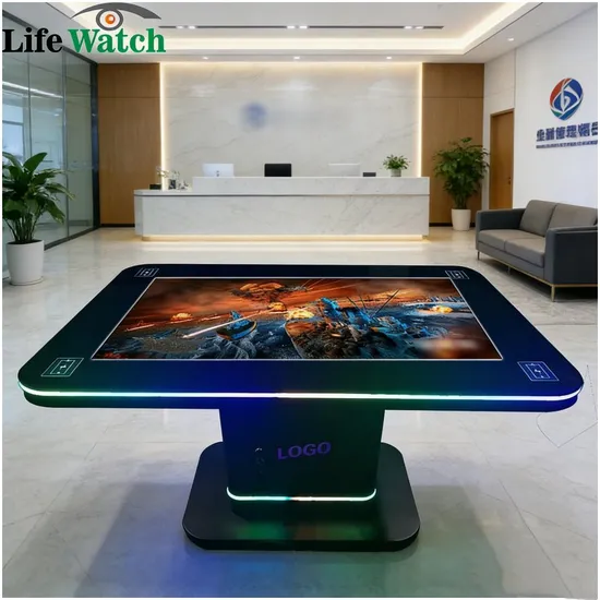 65-Inch แอนดรอยด์ วินโดวส์ LCD โต๊ะสัมผัสอัจฉริยะสำหรับเกม โต๊ะกาแฟควบคุมพร้อมโมดูล NFC สถานีชาร์จพลังงาน โมดูลกล้อง pictures & photos