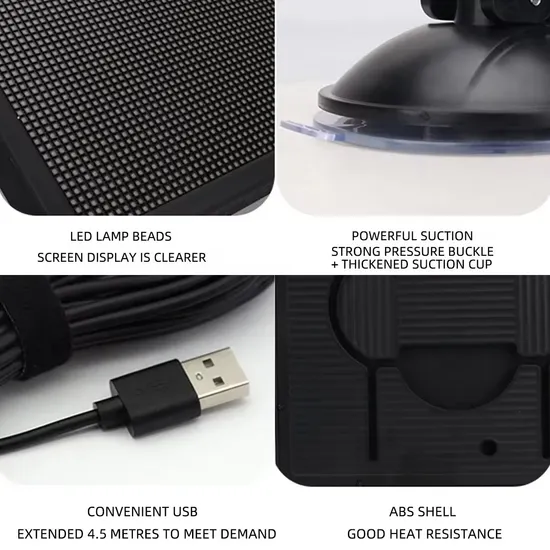 Insegna LED programmabile USB Schermo LED Matrice Display Pannello Pixel Luce per Finestrino Posteriore Auto pictures & photos