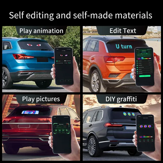 Display LED per auto intelligente con schermo posteriore, controllo remoto Bluetooth, luce interattiva a pixel per il finestrino posteriore dell'auto pictures & photos