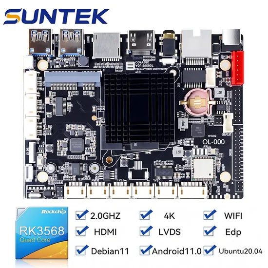Ordinateur industriel Linux sans ventilateur Suntek tout-en-un de calcul en périphérie Rk3568 Android 11 ordinateur de bureau intégré WiFi petit boîtier GPU Mini Itx boîtier PC industriel pictures & photos