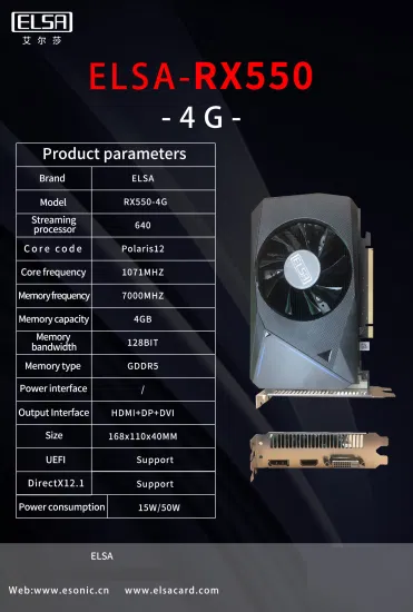 เอลซ่า AMD Rx520 Rx530 Rx550 Rx560 Rx570 Rx580 การ์ด VGA, การ์ดวิดีโอ, 8g การ์ดกราฟิก pictures & photos