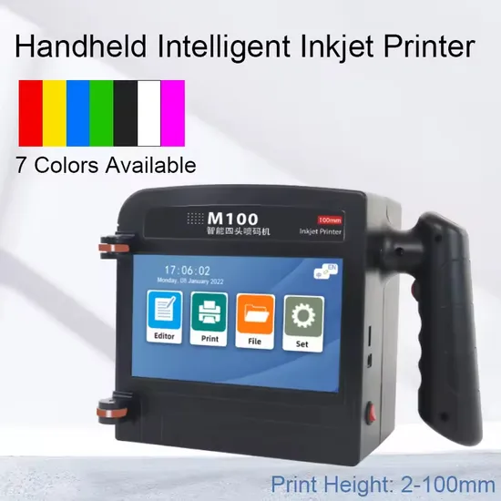 M100 Tragbarer Barcode-Tintenstrahldrucker Tintenstrahlpistole Drucker Datumsencoder Chargennummer Tintenstrahldrucker Kartonaußenverpackung pictures & photos
