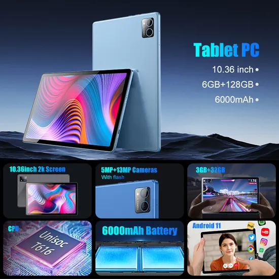 10.36 İnç Fabrika Direkt Tab Tablet 2K Sekiz Çekirdekli Dokunmatik Ekran Gms Akıllı Android WiFi 4G Arama Tablet PC Android pictures & photos