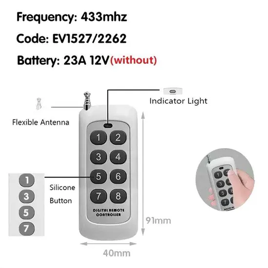 Apprendimento del codice del telecomando wireless RF pictures & photos