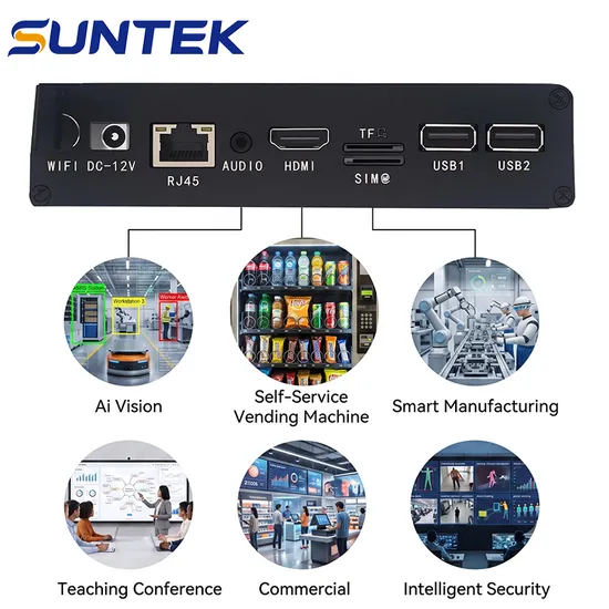 Ordinateur industriel Linux sans ventilateur Suntek tout-en-un de calcul en périphérie Rk3568 Android 11 ordinateur de bureau intégré WiFi petit boîtier GPU Mini Itx boîtier PC industriel pictures & photos