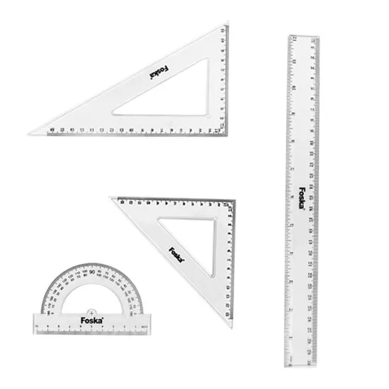 学生用数学 4PCS セット 組み合わせ 曲線 三角 プラスチック 透明 定規 セット pictures & photos