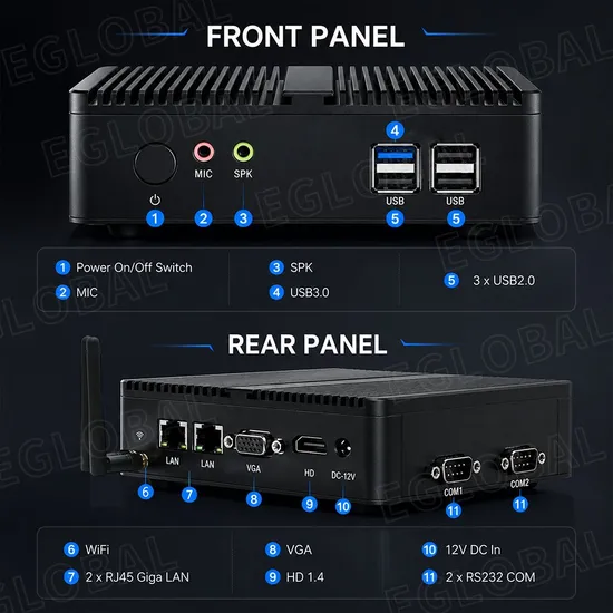 Eglobal günstigster J1900 Barebone-System eingebetteter Mini-Computer pictures & photos