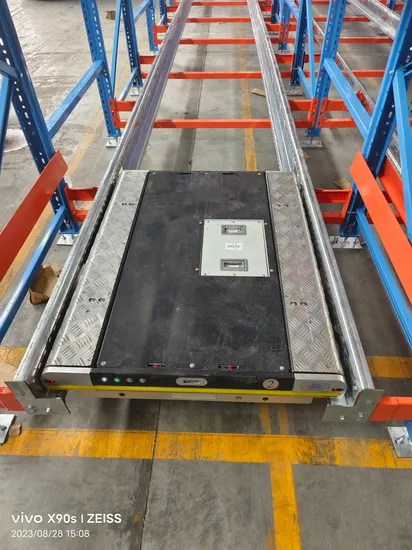 ชั้นวางสำหรับเก็บสินค้าในคลังสินค้าทางอุตสาหกรรม ระบบชั้นวางพาเลทแบบชัตเทิล ชั้นวางแบบชัตเทิลในคลังสินค้า ระบบชั้นวางพาเลทอัตโนมัติ pictures & photos