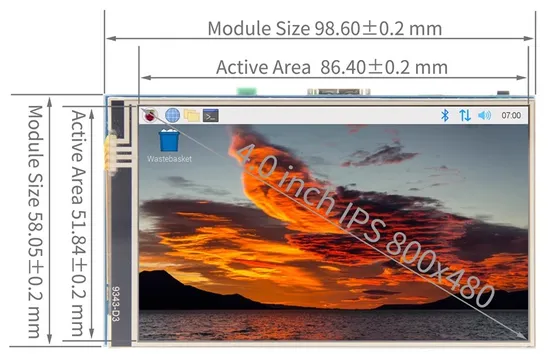 800X480 Placa de Controle LCD 4"HDMI Monitor Raspberry Pi com Controle Touch pictures & photos