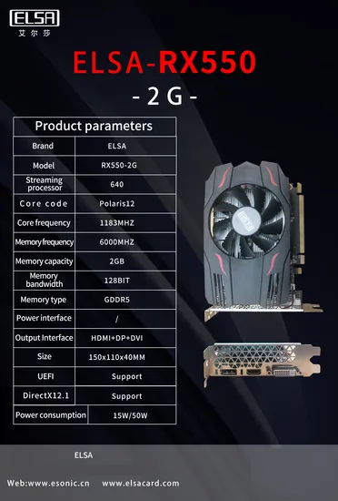 เอลซ่า AMD Rx520 Rx530 Rx550 Rx560 Rx570 Rx580 การ์ด VGA, การ์ดวิดีโอ, 8g การ์ดกราฟิก pictures & photos