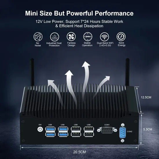Hystou Fabrika Kullanım Otomasyon Verisi Çok Fonksiyonlu Dayanıklı DDR4 3displays 2LAN 8USB Bilgisayar Gömülü Endüstriyel Mini PC pictures & photos