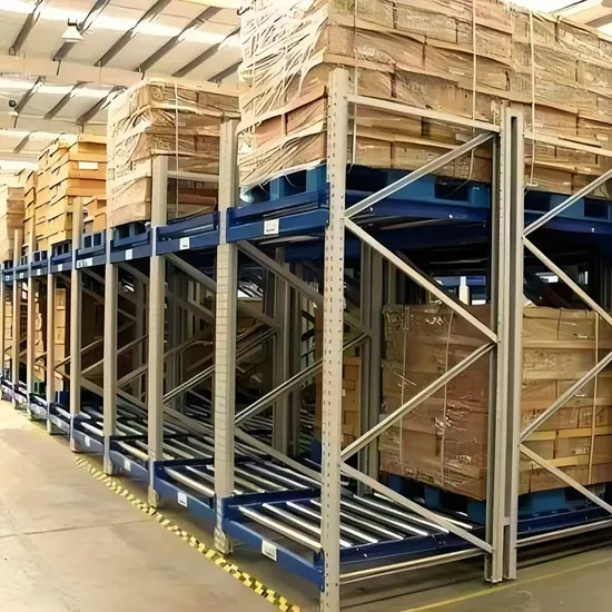 Fabrieksdirecte zwaartekracht palletrek roller flow rek voor magazijn hoge dichtheid opslagrek pictures & photos