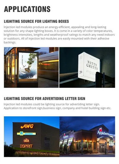 12V Módulo LED IP67 À prova d'água 2LEDs Injeção 1.2W Luz do Módulo LED para Iluminação de Caixas de Luz e Sinais pictures & photos