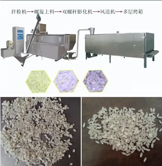 Linha de Processamento de Arroz Artificial Fortificado Extrusora de Puff de Arroz Máquina de Fazer Arroz Instantâneo Nutritivo pictures & photos