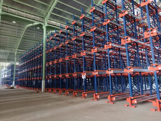 Sistema di stoccaggio con scaffali a rullo per shuttle radio ad alta utilizzazione dello spazio, scaffali per magazzino, scaffali personalizzati per pallet con sistema di corsia a velocità impostata pictures & photos