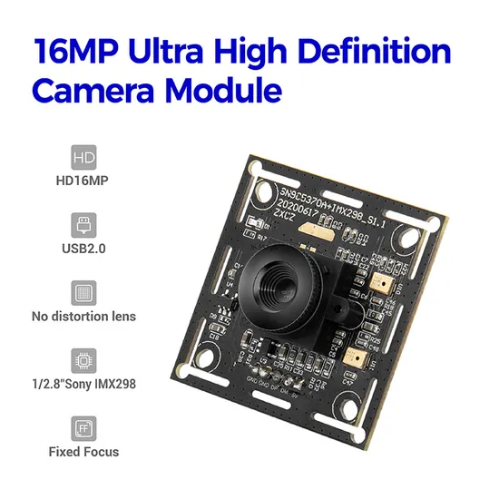 16MP กล้องเว็บ USB ความละเอียดสูง โมดูล Sony Imx298 โมดูลกล้อง USB CMOS โฟกัสคงที่ UVC สำหรับเครื่องสแกนเอกสาร pictures & photos