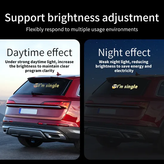 Display LED per auto intelligente con schermo posteriore, controllo remoto Bluetooth, luce interattiva a pixel per il finestrino posteriore dell'auto pictures & photos