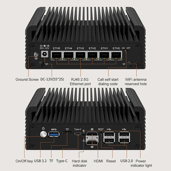 Günstiger Win Dows Mini Desktop Computer mit eingebautem lüfterlosem Computer, lüfterloser eingebetteter Box, industrieller Mini-PC mit 6xrj45 pictures & photos