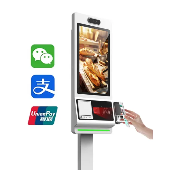 Sistema di Checkout Self Service Interattivo 32-Inch Schermo del Sistema Operativo Windows Scanner di Codici QR Stampante di Ricevute 21.5-Inch pictures & photos