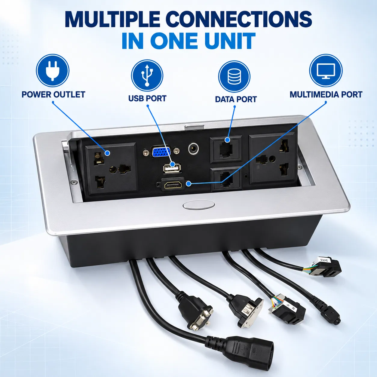Bảng cắm nổi có cổng USB-C và RJ45 mô-đun dữ liệu pictures & photos