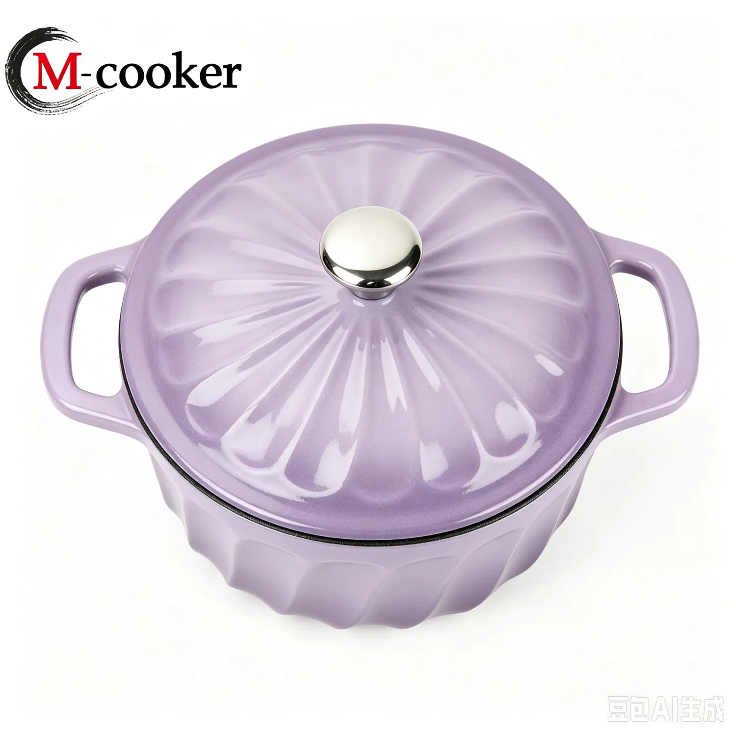 Cast Iron Cooking Pot Ribbed Design Enamel Coated pictures & photos