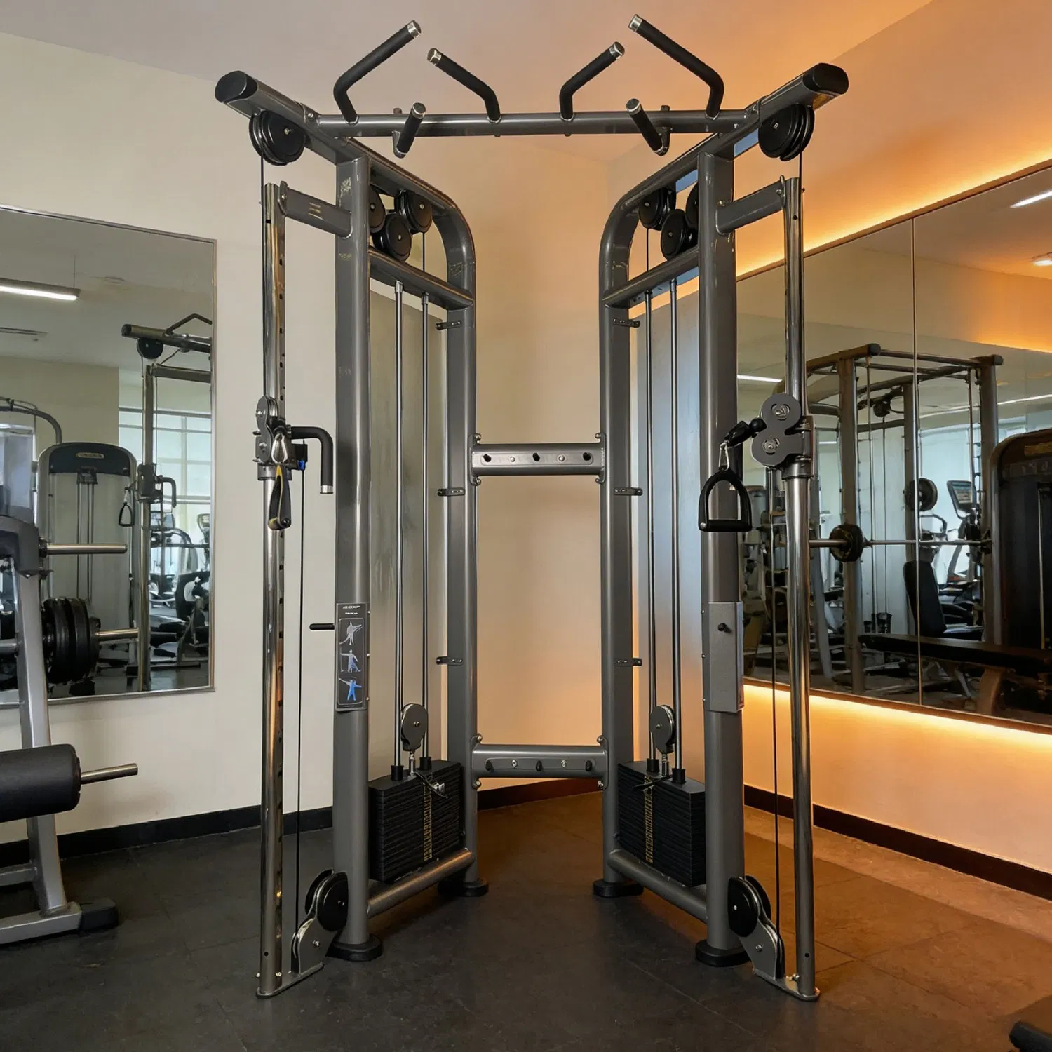 Attrezzatura per allenamento caricata, power rack per pesi liberi, rack multifunzionale, macchina per crossover ai cavi, rack per squat, rack Smith pictures & photos