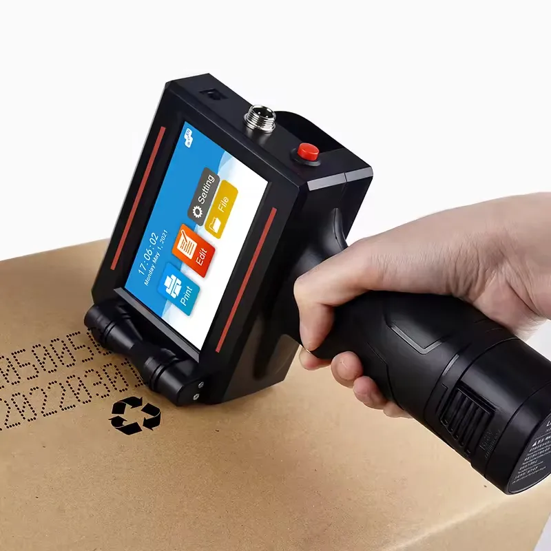Handheld inkjetprinter met pistoolgreep Meerdere talen Sneldrogende niet-gecodeerde inkt voor tekst QR-code batchnummer datum pictures & photos