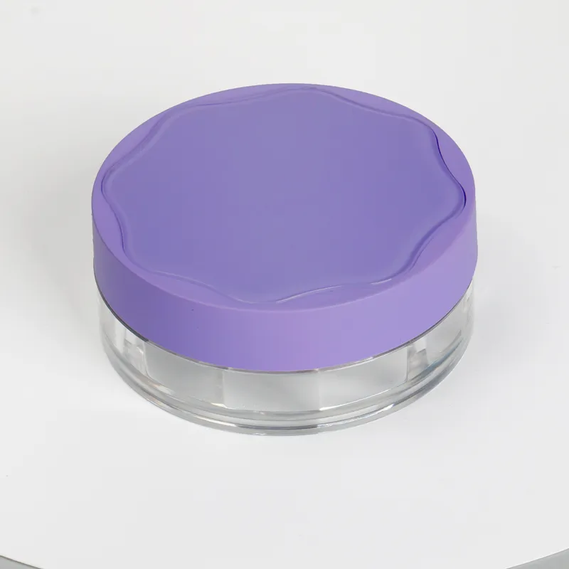 Contenitore cosmetico nero mini, contenitore viola, polvere fissante libera, design unico, custodia per cipria compatta, polvere libera pictures & photos