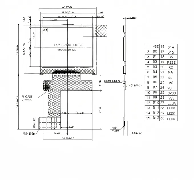 1.77 Modul Tampilan Wearable Pintar 1 Inci pictures & photos