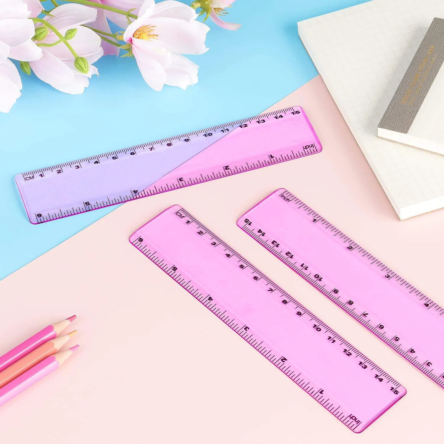 測定ツール 6 インチ 15 センチメートル 定規 カラー プラスチック 定規 直定規 pictures & photos