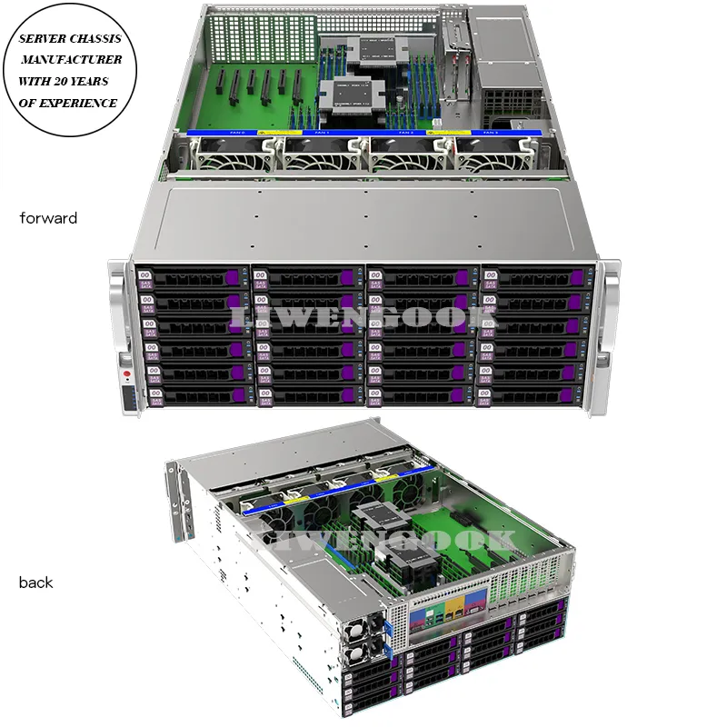 Case per computer industriale rackmount con archiviazione collegata in rete, chassis server personalizzato pictures & photos