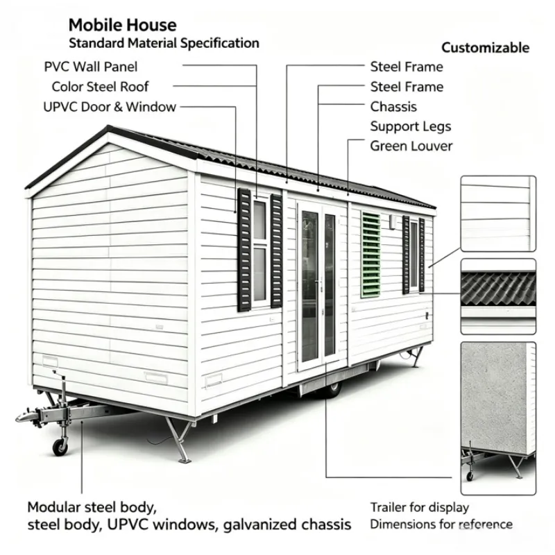 Module de conteneur pliable standard à double aile pour poste de sécurité avec garde-corps pictures & photos